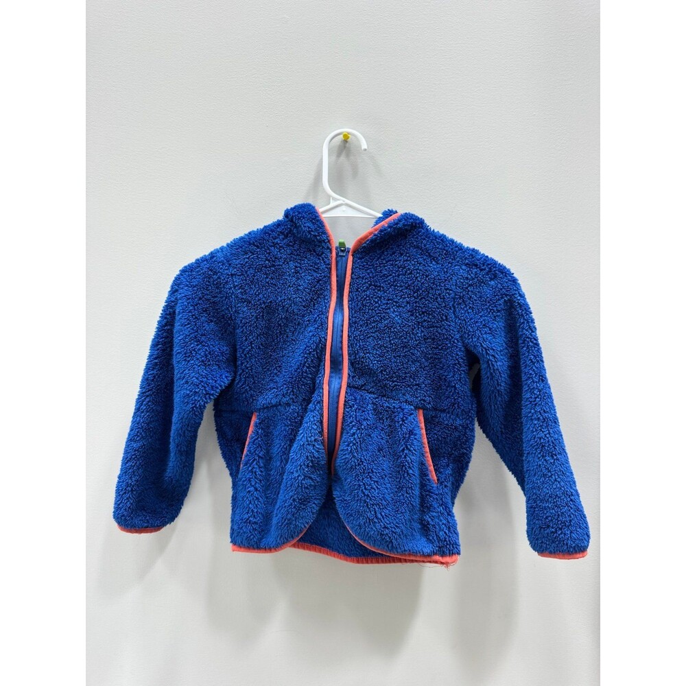 Hanna Andersson Blue Fuzzy Hoodie Zip Up 100 Cm 5 Years